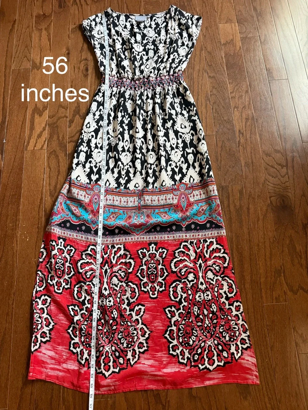 Anthropologie Vanessa Virginia 100% Silk Boho Print Maxi Dress size 2 US - Picture 6 of 11